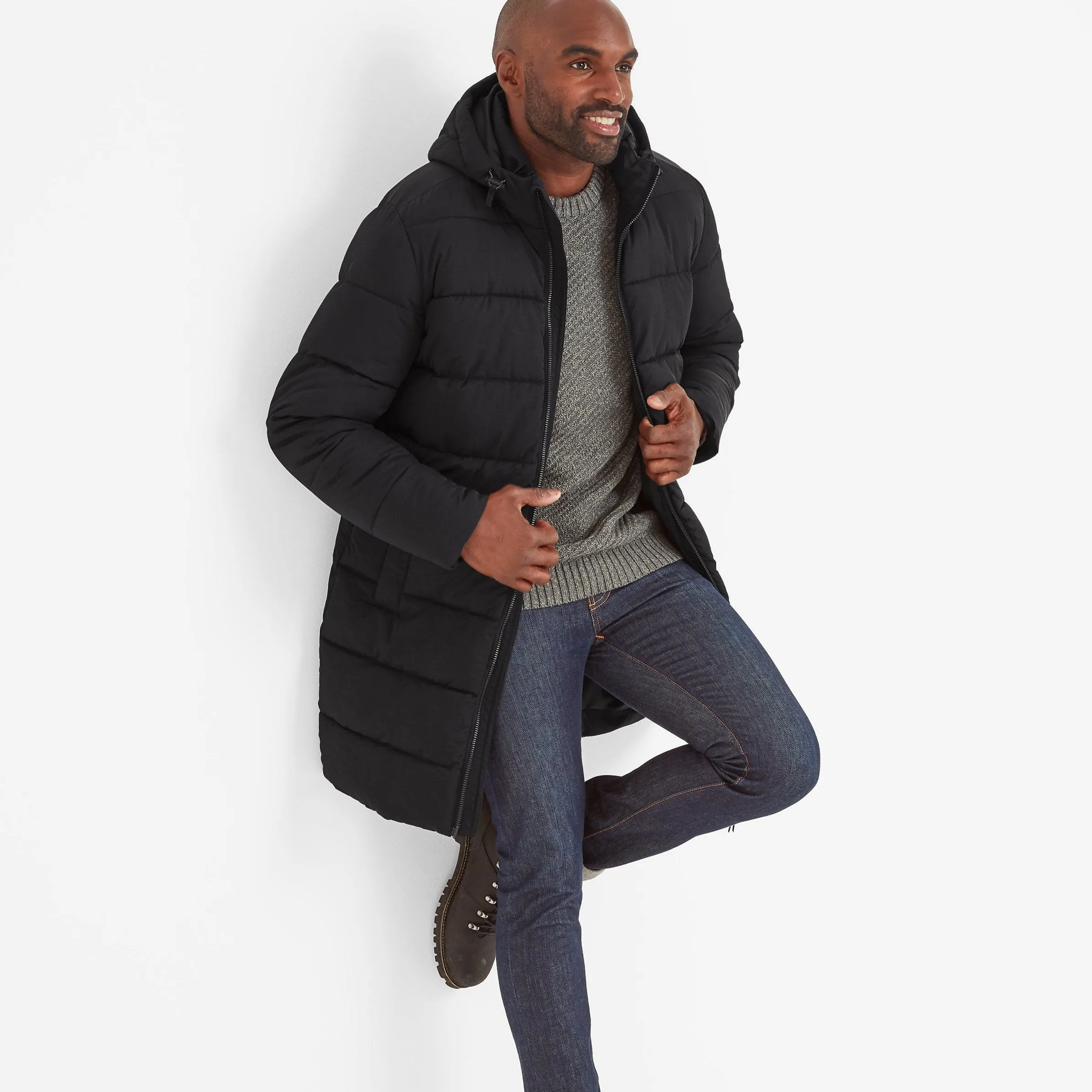 Radley Mens Padded Long Jacket - Black