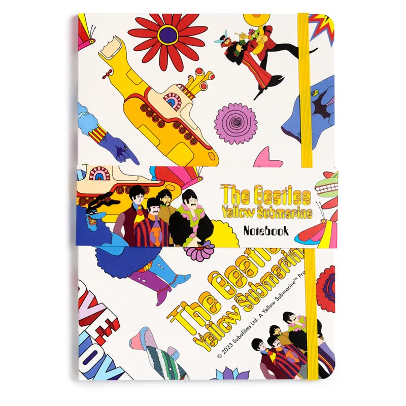 Recycled Paper A5 Lined Notebook - The Beatles Yellow Submarine White MEMO108