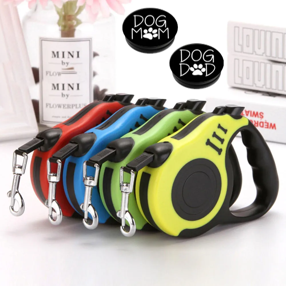 Retractable Dog Leash Phone Grips Bundle