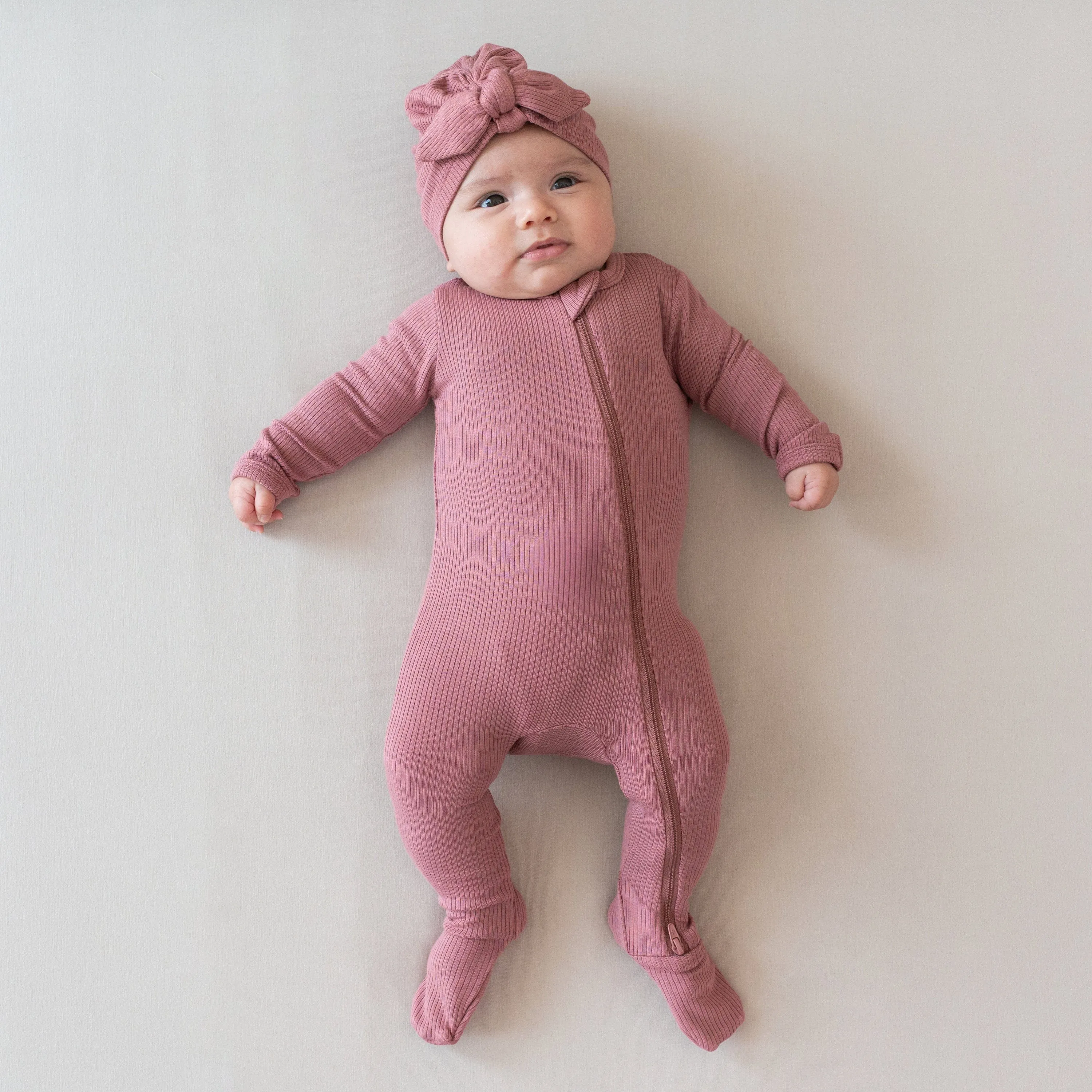 Ribbed Headwrap in Dusty Rose