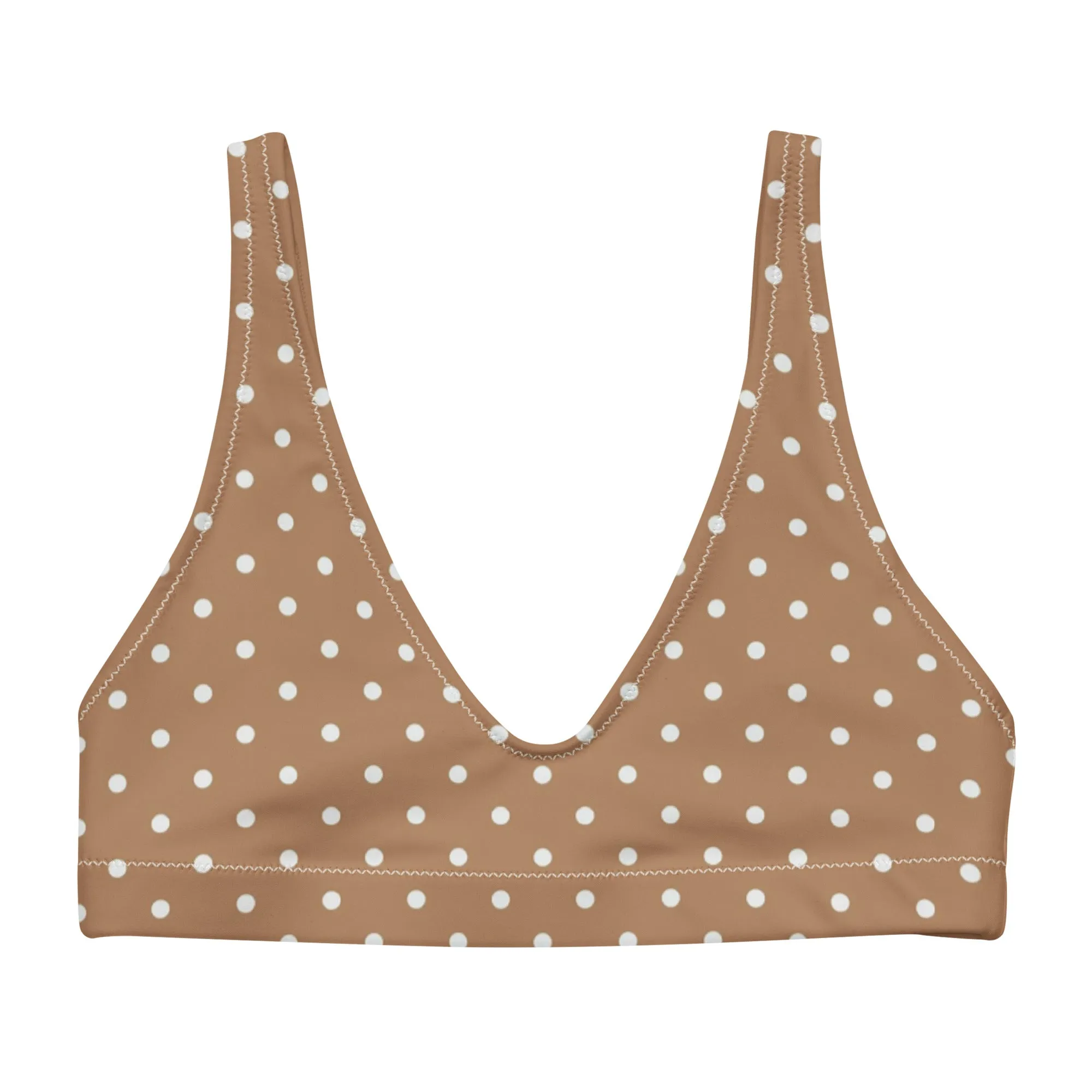 SAMPLE BELLA ECO PADDED BIKINI TOP | BROWN POLKA DOTS