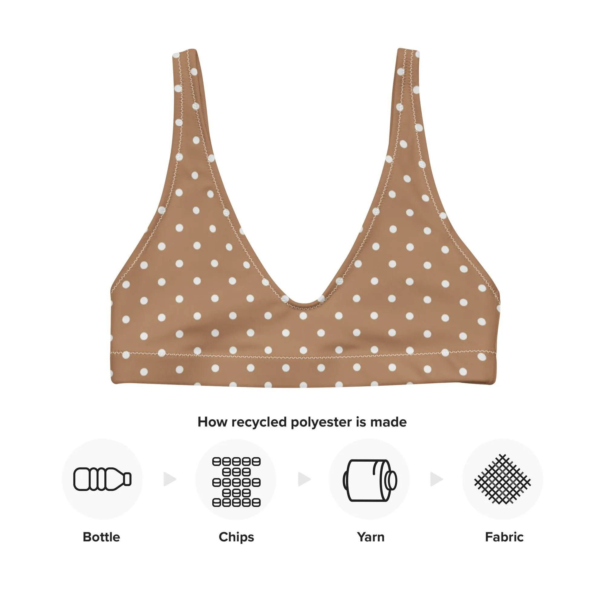 SAMPLE BELLA ECO PADDED BIKINI TOP | BROWN POLKA DOTS