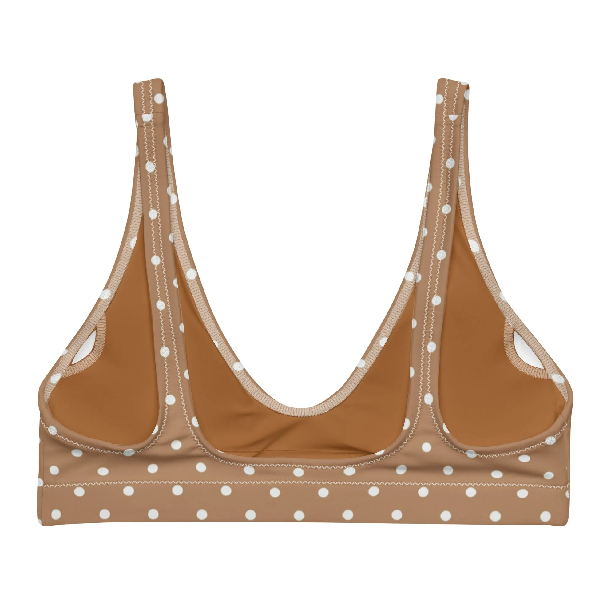 SAMPLE BELLA ECO PADDED BIKINI TOP | BROWN POLKA DOTS