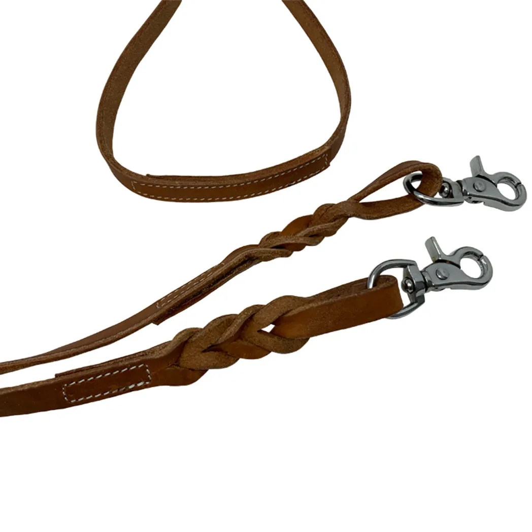 Shiloh Showman Twist Braid Argentina Leather Reins