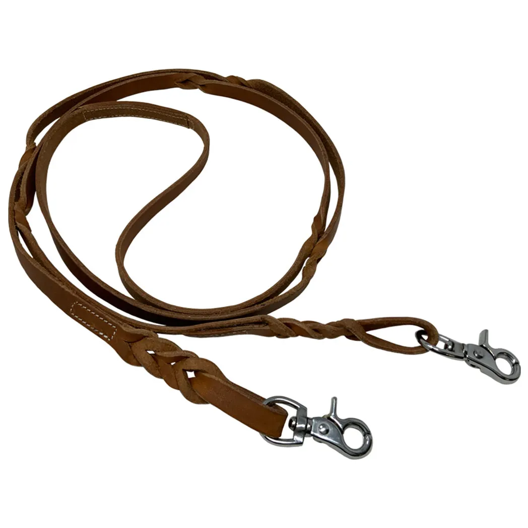 Shiloh Showman Twist Braid Argentina Leather Reins