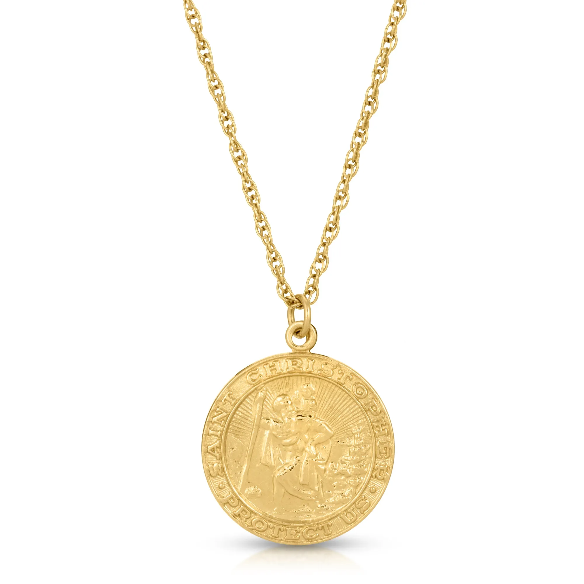 St Christopher Necklace, Gold