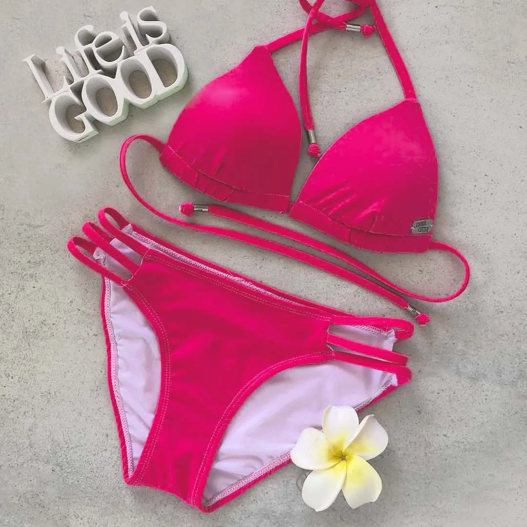 Strappy Bikini Bottom - LUMO CHERRY