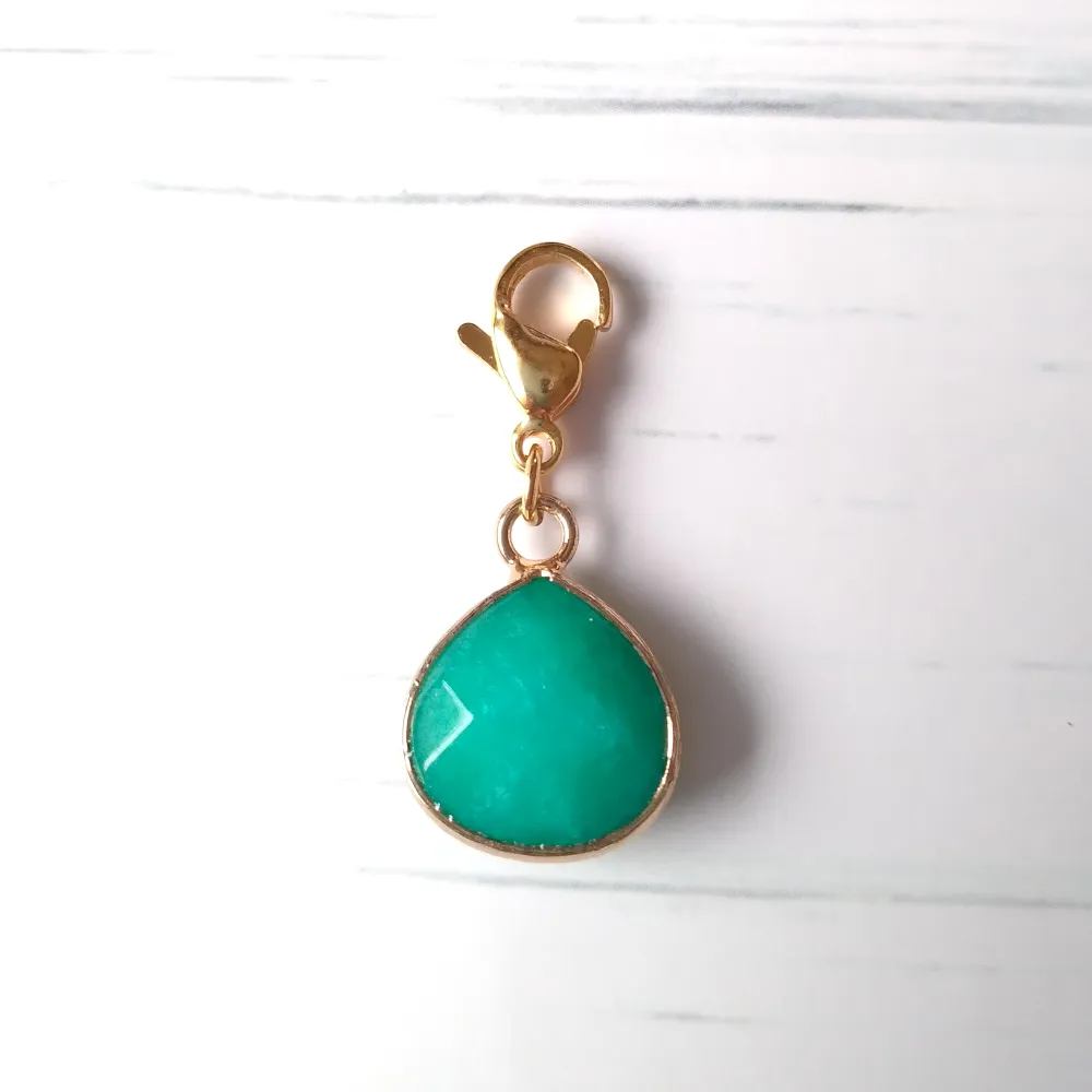 Teal Jade Fat Pear Charm