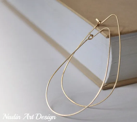 Teardrop Gold Hoop Earrings