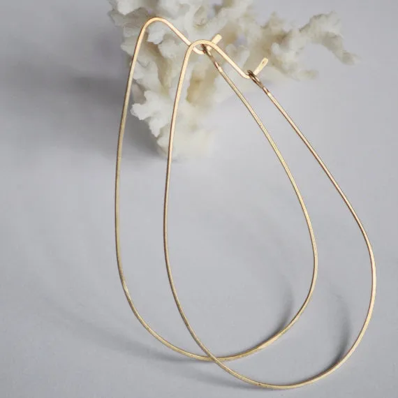 Teardrop Gold Hoop Earrings