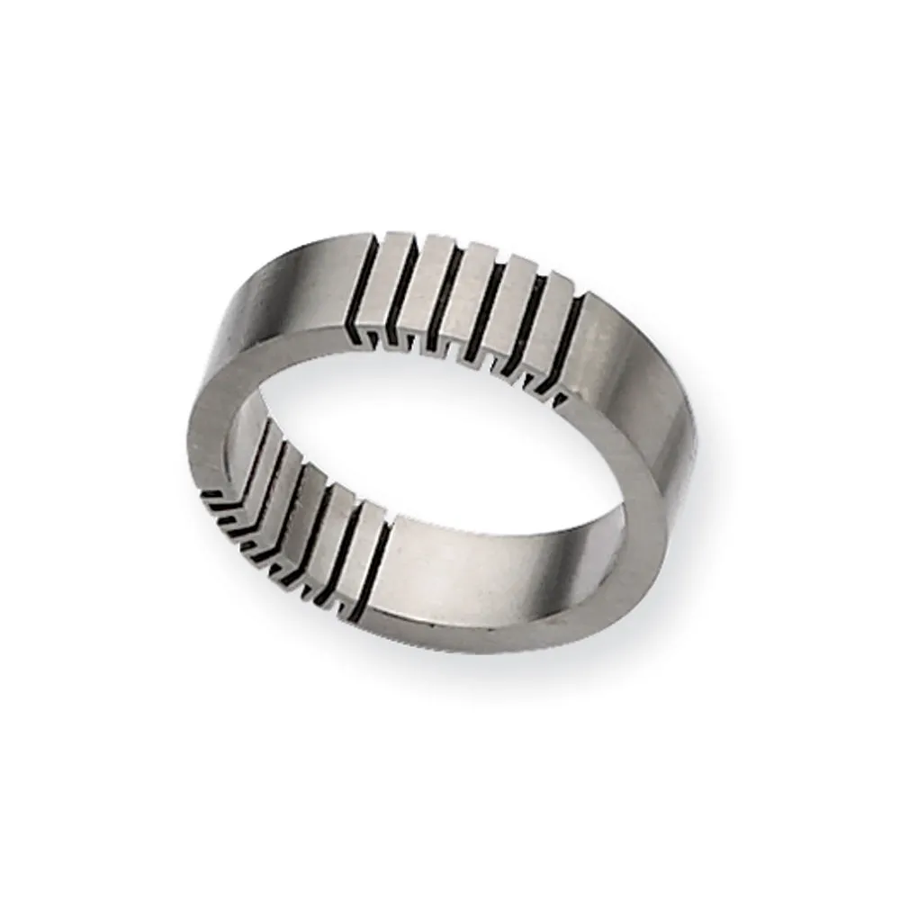 Titanium, Black Accent, 6mm Ring