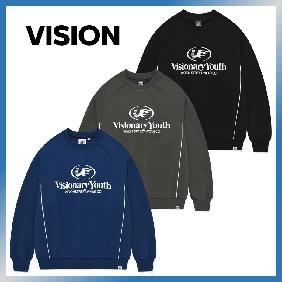 Vision Street Wear  |Unisex Street Style Logo Sweatshirts