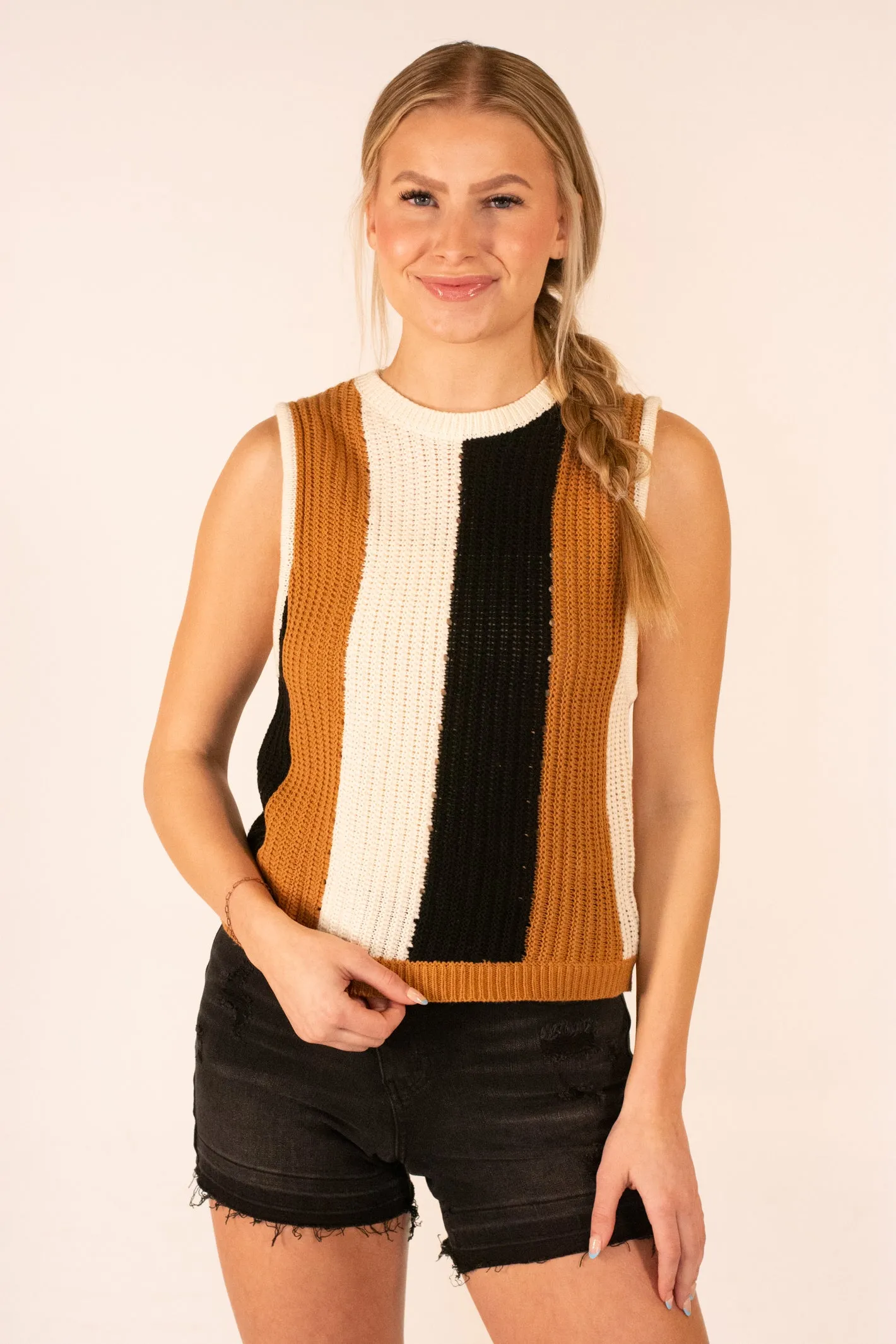 Warm Welcome Stripe Knit Tank Top