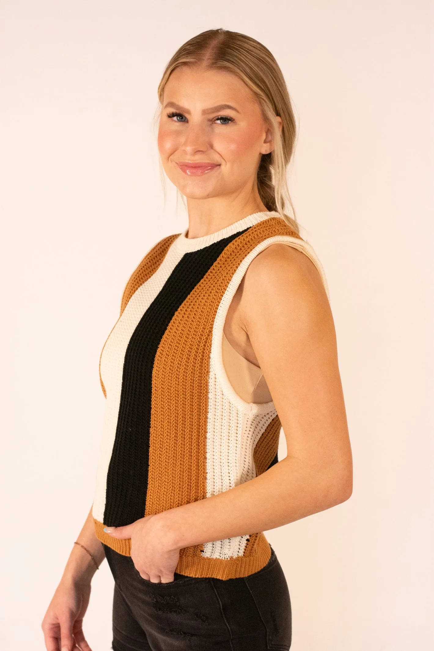 Warm Welcome Stripe Knit Tank Top