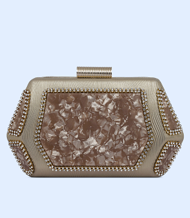 WB2501-GOLDEN-Women Snazzy Clutch