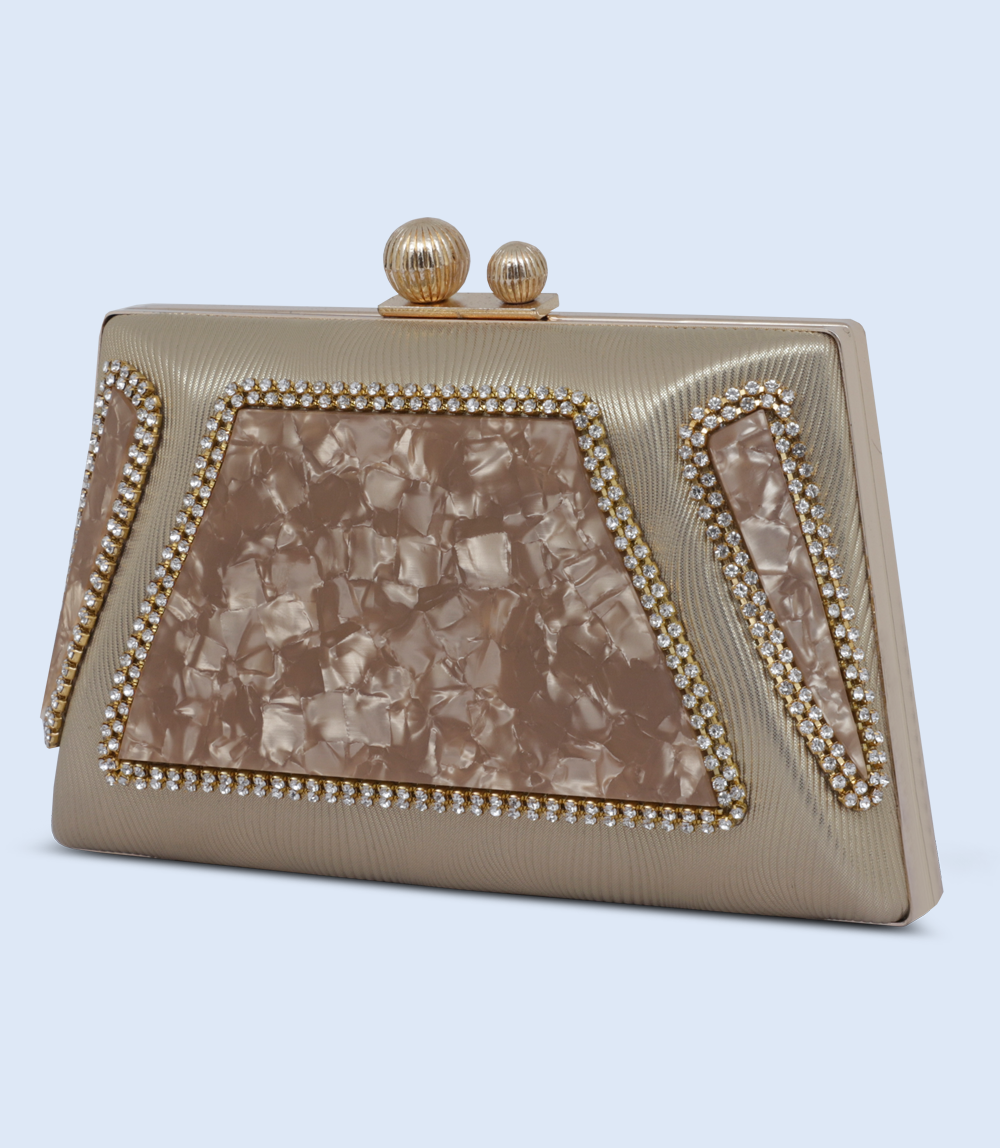 WB2503-GOLDEN-Women Snazzy Clutch