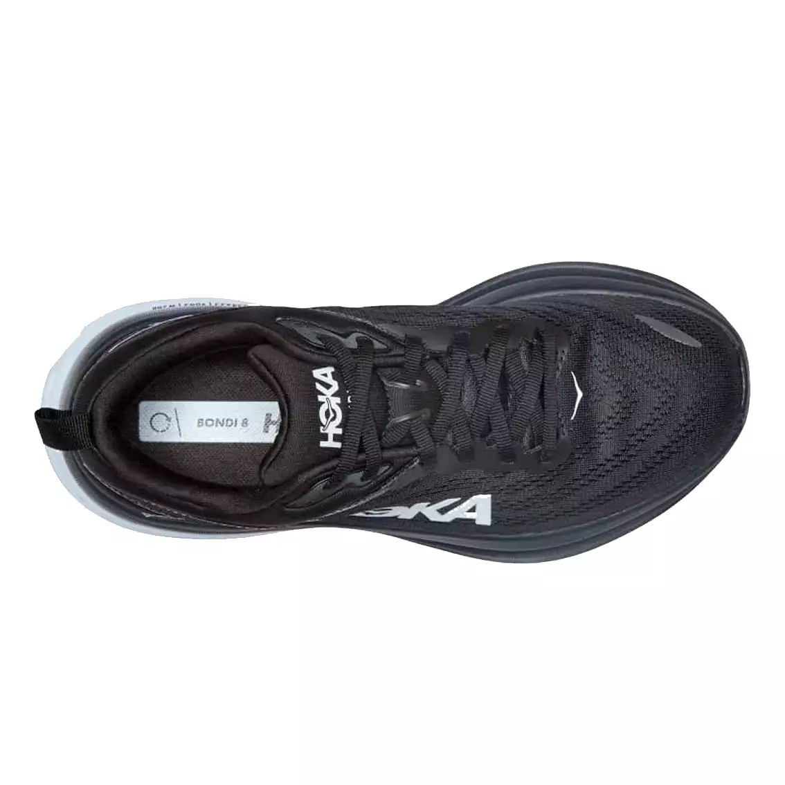 Womens Hoka Bondi 8 (Wide) - Black / White