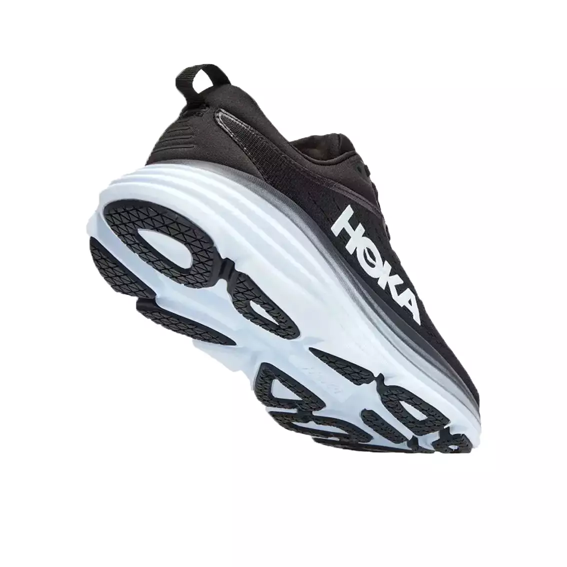 Womens Hoka Bondi 8 (Wide) - Black / White