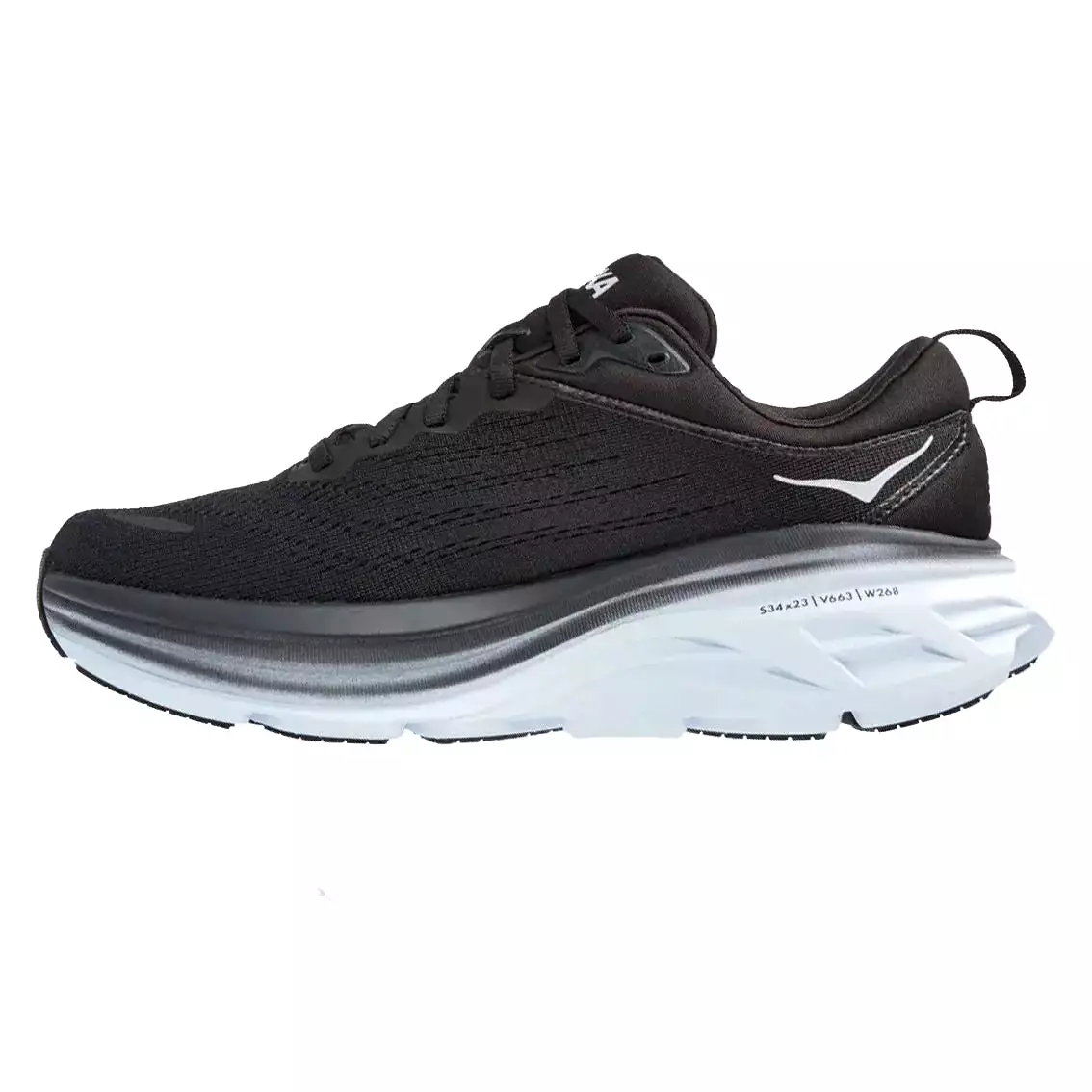 Womens Hoka Bondi 8 (Wide) - Black / White