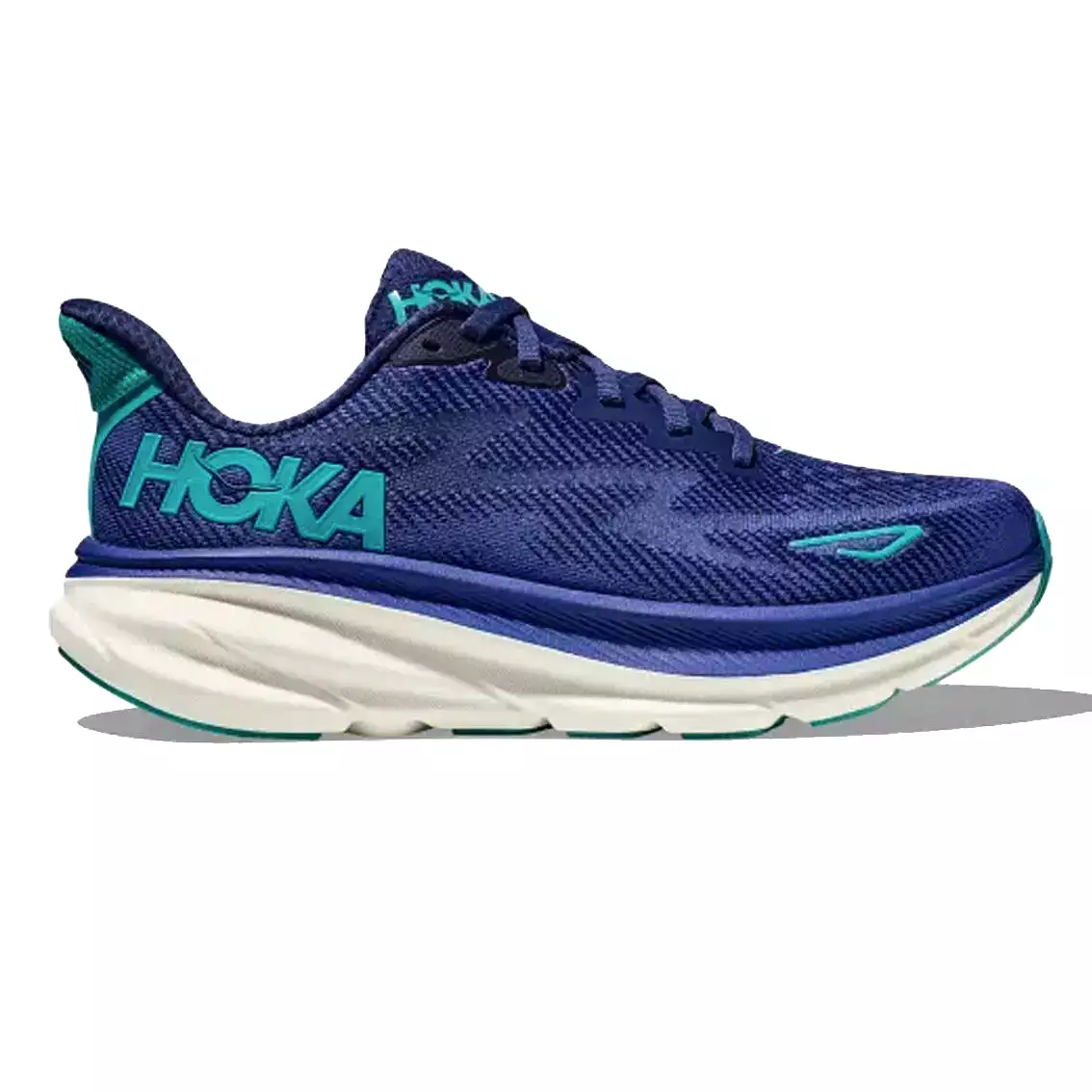 Womens Hoka Clifton 9 (Wide) - Bellwether Blue / Evening Sky