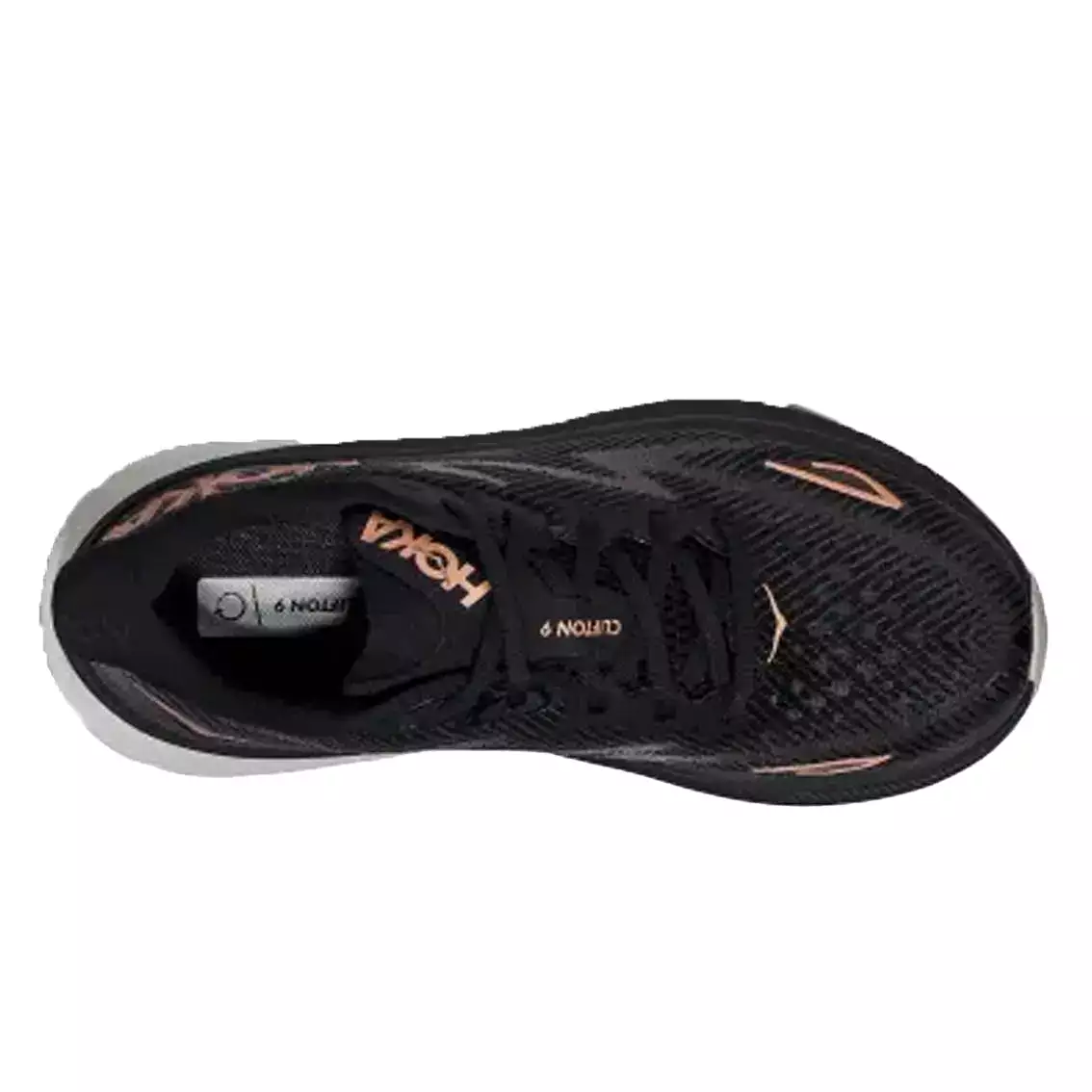 Womens Hoka Clifton 9 (Wide) - Black / Rose Gold