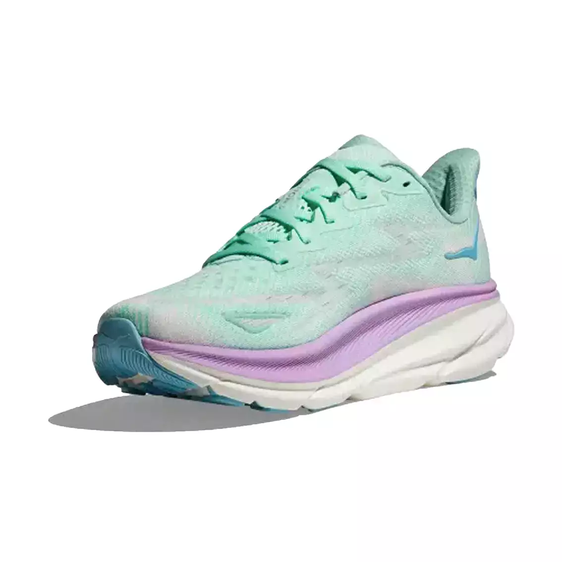 Womens Hoka Clifton 9 (Wide) - Sunlit Ocean / Lilac Mist