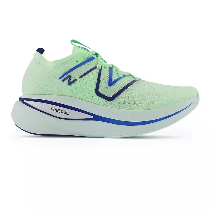 Women's New Balance FuelCell Supercomp V2,  Vibrant Spring Glo/Light Surf/Vibrant Violet, 6 B Medium