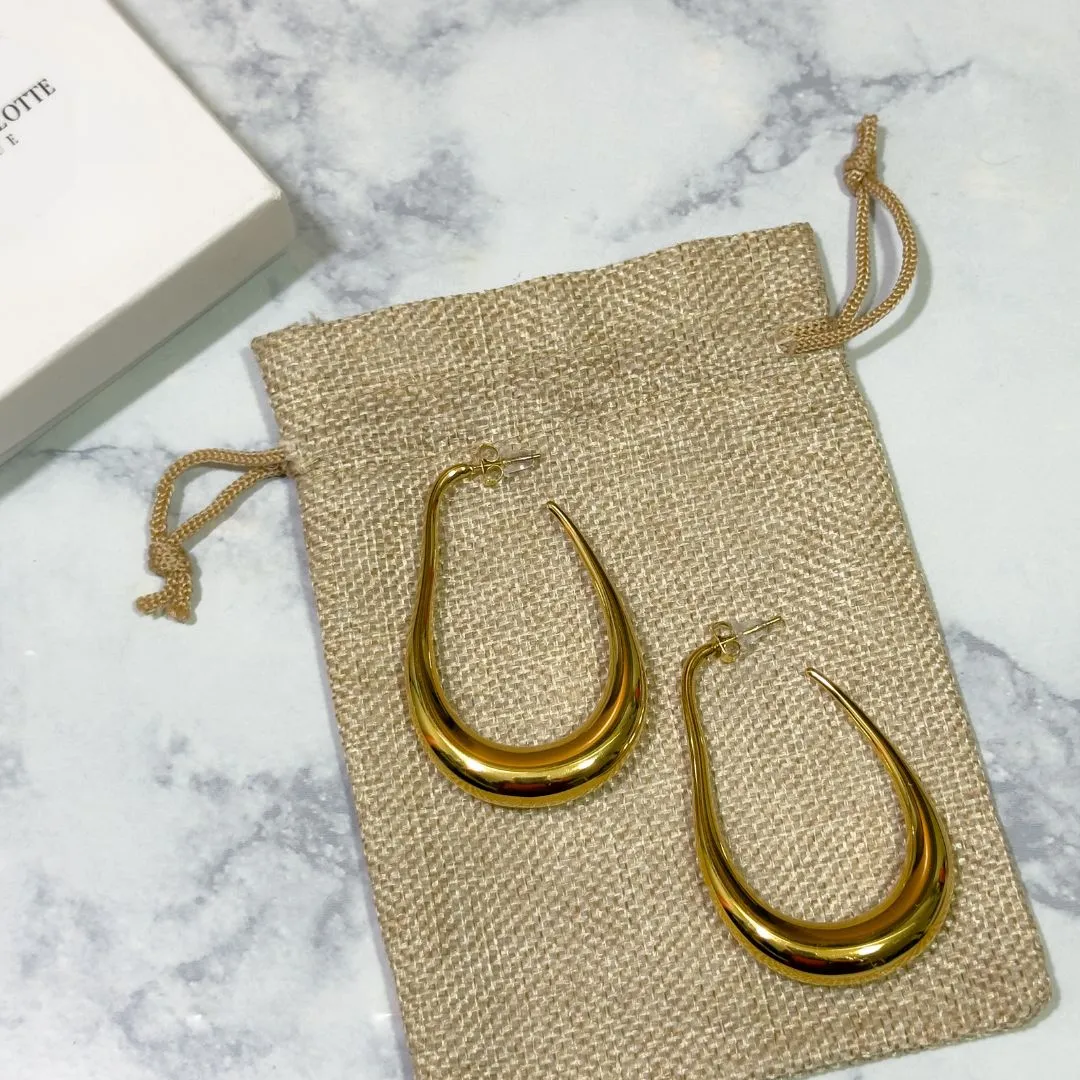 'Zola' Elongated Hoop Earrings