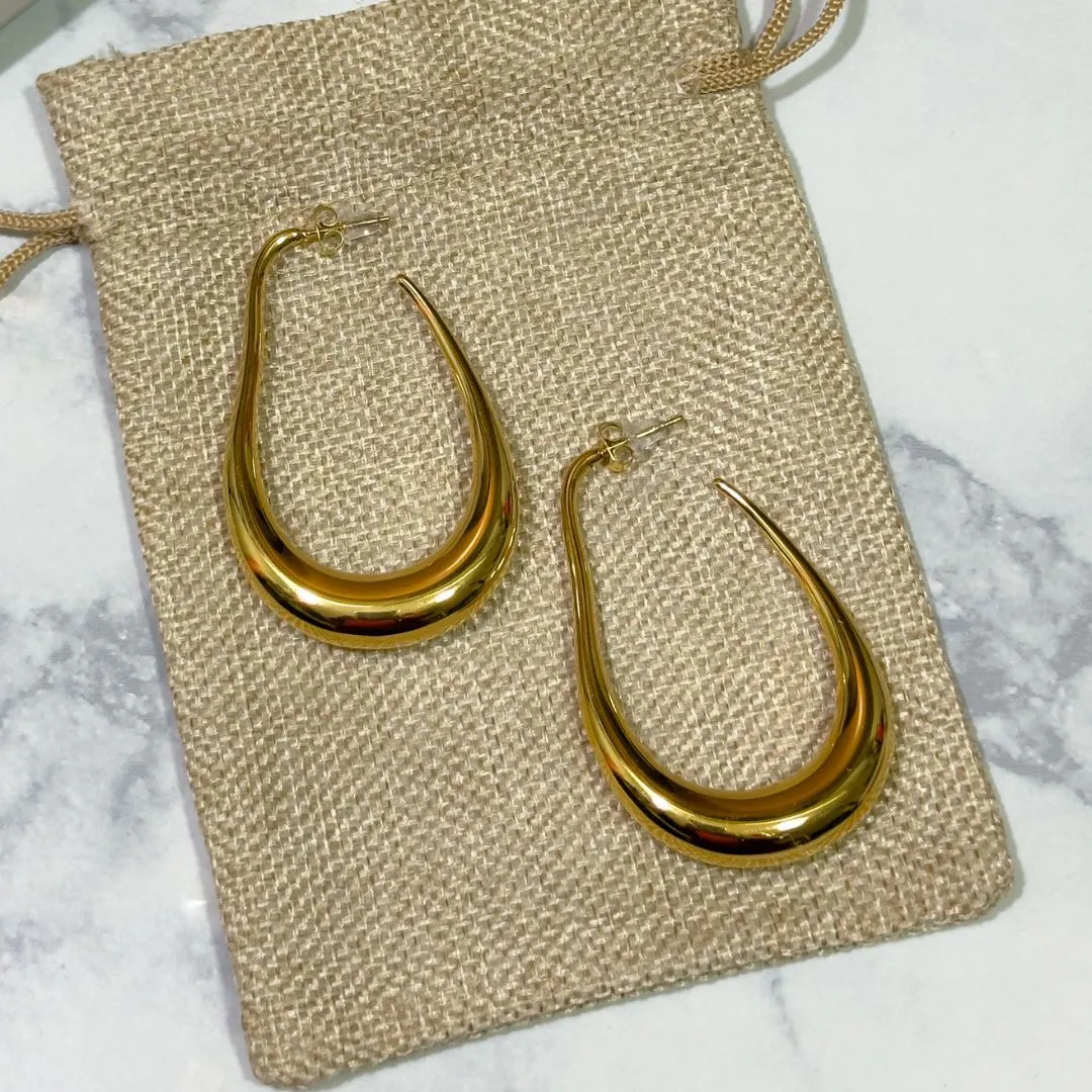 'Zola' Elongated Hoop Earrings